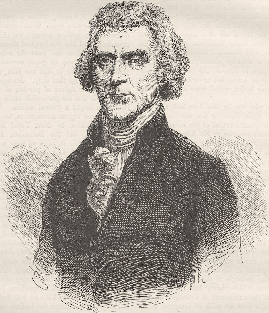 POLITICS. Thomas Jefferson c1880 old antique vintage print picture